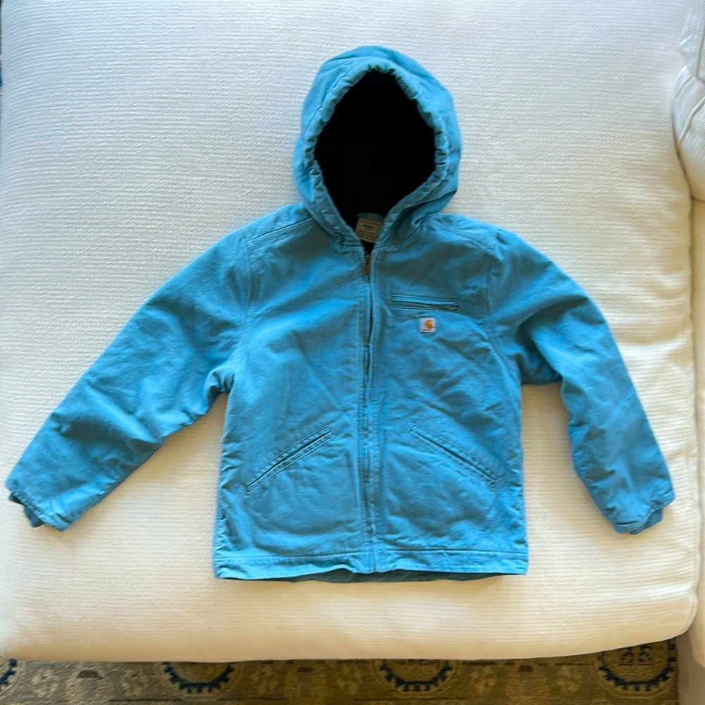 Carhartt Youth Sierra Insulated Canvas Jacket, Blue, Medium, Great Condition!